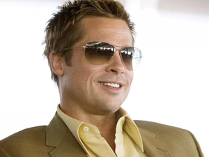 Smile, shirt, actor, Glasses, Brad Pitt