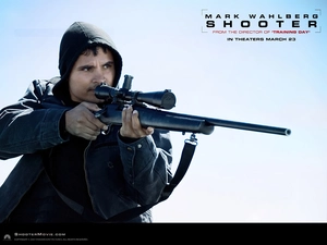 actor, movie, hood, gun, Mark Wahlberg, Shooter