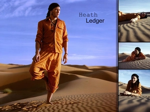 Desert, Heath Ledger, orange outfit