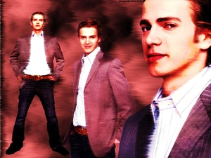 Hayden Christensen, striped jacket