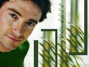 dark eyes, Hugh Jackman, Green shirt