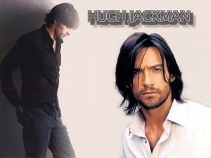 long hair, Hugh Jackman, white shirt
