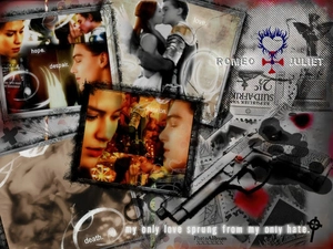 photos, kiss, gun, Leonardo DiCaprio, Romeo And Juliet