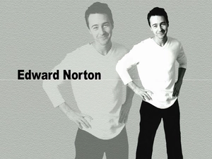 black pants, Edward Norton, White shirt