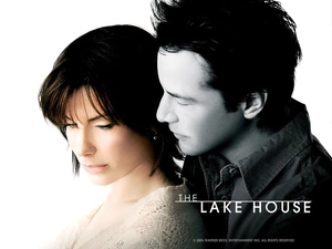 poster, snuggled, Keanu Reeves, Sandra Bullock, The Lake House