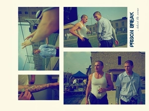 Wentworth Miller, Prison Break, fence, Dominic Purcell, exercise yard, Prison Break