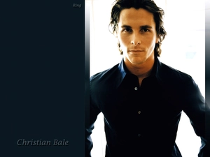 Christian Bale, black shirt