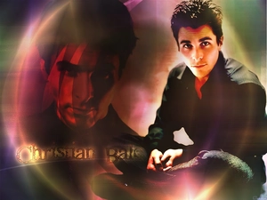 Christian Bale, black shirt