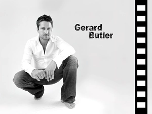 Gerard Butler, white shirt