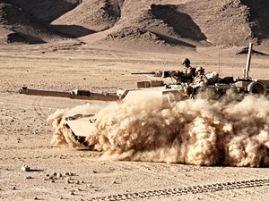 tank, soldiers, Desert, M1A1 Abrams