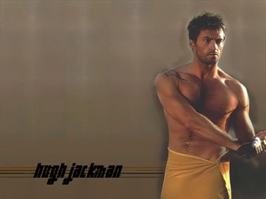 beard, Hugh Jackman, Towel