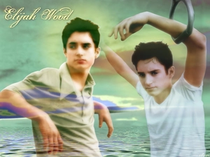 water, Elijah Wood, white t-shirt