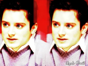 white shirt, Elijah Wood, Blue eyes