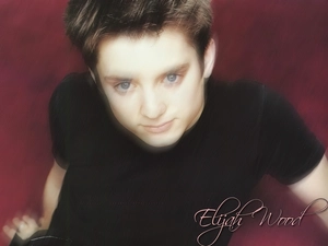 Blue eyes, Elijah Wood, Black shirt